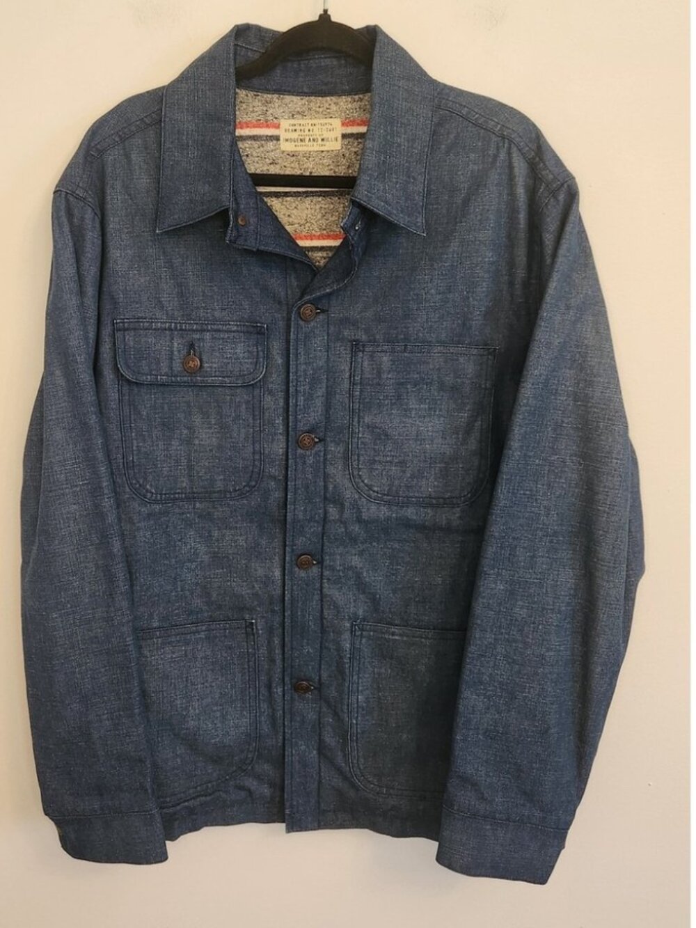 Imogene + Willie Denim Blanket Lined Chore Coat - XL